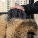 Oversized Raccoon Fur Trapper Hat, Extra Fluffy Fur Hat for Men, Natural Brown Genuine Fur Bomber Cap, Premium Fuzzy Trapper Hat, Dad Gift