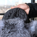 Full Silver Frost Fox Fur Trapper Hat for Men, Genuine Fluffy Fox Fuzzy Hat for Cold Weather, Premium Bomber Hat for Men, Hat with Earflaps