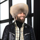 Gold Island Fox Fur Davy Crockett Hat, Detachable Tail Winter Cap for Men, 2-in-1 Winter Bomber Cap, Real Fur Hunting Headwear, Gift For Him