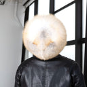 Gold Island Fox Fur Davy Crockett Hat, Detachable Tail Winter Cap for Men, 2-in-1 Winter Bomber Cap, Real Fur Hunting Headwear, Gift For Him