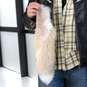 Gold Island Fox Fur Davy Crockett Hat, Detachable Tail Winter Cap for Men, 2-in-1 Winter Bomber Cap, Real Fur Hunting Headwear, Gift For Him