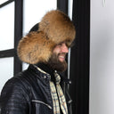 Fur Trapper Hat Men, Men Winter Hat, Raccoon Fur Hat, Warm Winter Hat, Ear Flaps Hat, Leather Trapper Hat, Winter Cap, Gift For Husband