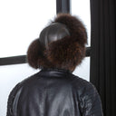 Raccoon Men's Trapper Hat, Fluffy Winter Hat, Ushanka with Ear Flaps, Fuzzy Aviator Bomber Hat, Brown Leather & Fur Men's Hat, Gift for Dad