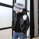 Men's Silver Fox Fur Hat with Removable Tail, Davy Crockett Style Trapper Hat, Luxury Winter Fur Headwear, Genuine Fox Fur Hat, Gift for Dad