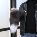 Men's Silver Fox Fur Hat with Removable Tail, Davy Crockett Style Trapper Hat, Luxury Winter Fur Headwear, Genuine Fox Fur Hat, Gift for Dad