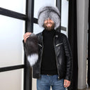 Men's Silver Fox Fur Hat with Removable Tail, Davy Crockett Style Trapper Hat, Luxury Winter Fur Headwear, Genuine Fox Fur Hat, Gift for Dad