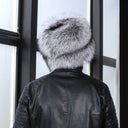 Men's Silver Fox Fur Hat with Removable Tail, Davy Crockett Style Trapper Hat, Luxury Winter Fur Headwear, Genuine Fox Fur Hat, Gift for Dad