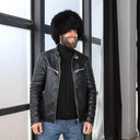 Black Raccoon Fur Papakha Hat for Men, Luxury Real Fur Mongolian Hat, Cossack Style Winter Headwear, Genuine Fur Cap for Him, Warm Furry Hat