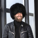 Black Raccoon  Fur Papakha Hat for Men, Luxury Real Fur Mongolian Hat, Cossack Style Winter Headwear, Genuine Fur Cap for Him, Warm Furry Hat