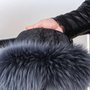 Men's Gray-Blue Albino Raccoon Fur Trapper Hat, Real Leather & Fur Bomber Hat, Fluffy Aviator Hat, Warm Hat With Earflaps, Gift For Husband
