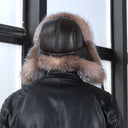 Men's Real Fox Fur Hat, Winter Trapper Hat with Ear Flaps, Warm Thick Handmade Headwear, Cold Weather Outdoor Hat, Father's Day Gift Idea