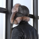 Men's Real Fox Fur Hat, Winter Trapper Hat with Ear Flaps, Warm Thick Handmade Headwear, Cold Weather Outdoor Hat, Father's Day Gift Idea