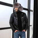 Men's Real Fox Fur Hat, Winter Trapper Hat with Ear Flaps, Warm Thick Handmade Headwear, Cold Weather Outdoor Hat, Father's Day Gift Idea