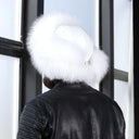 Men's Winter Hat With Earflaps In White, Genuine Raccoon Fur & Leather Trapper Hat For Him, Warm Winter Fuzzy Hat, Men Bomber Hat, Dad Gift