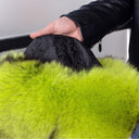 Neon Green Fox Fur Ushanka Hat, Mens Luxury Real Raccoon Fur Trapper Hat, Bright Lime Winter Fur Cap, Fluffy Aviator Hat, Gift for Boyfriend