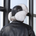 Real Fur Bomber Hat, Leather Trapper Hat for Men, Winter Fur Ear flaps Hat, White Fur Hat for Teen Boy, Men's Fashion Hat, Gift For Husband