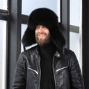 Black Fur Trapper Hat, Men Real Fur Hat, Black Aviator Hat, Earflap Hat Men, Fox Fur Bomber Hat, Black Ushanka, Furry Hat Gift For Boyfriend