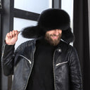 Black Fur Trapper Hat, Men Real Fur Hat, Black Aviator Hat, Earflap Hat Men, Fox Fur Bomber Hat, Black Ushanka, Furry Hat Gift For Boyfriend
