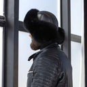 Black Fur Trapper Hat, Men Real Fur Hat, Black Aviator Hat, Earflap Hat Men, Fox Fur Bomber Hat, Black Ushanka, Furry Hat Gift For Boyfriend