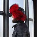 Men's Trapper Hat From Raccoon Fur, Red Winter Trapper Hat, Warm Fur Hat, Leather Ushanka, Fur Bomber Hat, Ear Flap Hat, Gift for Boyfriend