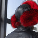 Men's Trapper Hat From Raccoon Fur, Red Winter Trapper Hat, Warm Fur Hat, Leather Ushanka, Fur Bomber Hat, Ear Flap Hat, Gift for Boyfriend