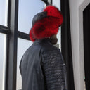 Men's Trapper Hat From Raccoon Fur, Red Winter Trapper Hat, Warm Fur Hat, Leather Ushanka, Fur Bomber Hat, Ear Flap Hat, Gift for Boyfriend