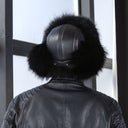 Men's Black Raccoon Fur Trapper Hat, Classik Ushanka for Him, Premium Aviator Hat from Real Leather, Warm Winter Hat, Birthday Gift for Men