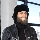 Mens Genuine Sheepskin Fur Ushanka Hat, Black Mouton Fur Winter Trapper Cap, Real Leather Earflap Hat for Cold Weather, Premium Gift for Him