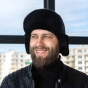 Real Leather Aviator Hat with Mouton Fur for Men, Winter Pilot Trapper Cap, Sheepskin Earflap Hat for Biker, Leather Ushanka, Gift for Him