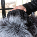 Silver Fox Fur Ushanka Hat for Men, One Piece Fur Winter Trapper Hat, Genuine Fox Fur Hat for Extreme Cold, Oversized Earflaps Hat for Him
