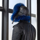Real Raccoon Fur Trapper Hat In Blue, Men's Oversized Hat With Ear Flaps, Stylish Furry Hat For Husband, Modern Ushanka, Aviator Hat For Him