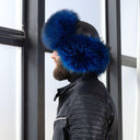 Real Raccoon Fur Trapper Hat In Blue, Men's Oversized Hat With Ear Flaps, Stylish Furry Hat For Husband, Modern Ushanka, Aviator Hat For Him