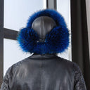 Real Raccoon Fur Trapper Hat In Blue, Men's Oversized Hat With Ear Flaps, Stylish Furry Hat For Husband, Modern Ushanka, Aviator Hat For Him