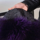 Real Fur Trapper Hat for Men, Purple Raccoon Fur Hat, Warm Winter Hat, Ushanka Leather Hat, Fur Bomber Hat, Earflaps Hat, Gift for Boyfriend