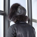 Gray Raccoon Trapper Hat Men, Fur Ushanka Mens, Men’s Winter Hat, Leather Aviator Hat, Mens Fur Hat, Winter Ear Flap Hat, Gift for Husband