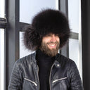 Gray Raccoon Trapper Hat Men, Fur Ushanka Mens, Men’s Winter Hat, Leather Aviator Hat, Mens Fur Hat, Winter Ear Flap Hat, Gift for Husband