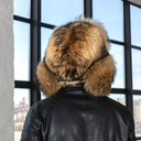 Oversized Raccoon Fur Trapper Hat, Extra Fluffy Fur Hat for Men, Natural Brown Genuine Fur Bomber Cap, Premium Fuzzy Trapper Hat, Dad Gift