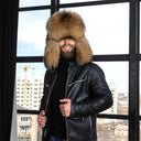 Oversized Raccoon Fur Trapper Hat, Extra Fluffy Fur Hat for Men, Natural Brown Genuine Fur Bomber Cap, Premium Fuzzy Trapper Hat, Dad Gift