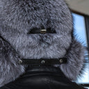 Full Silver Frost Fox Fur Trapper Hat for Men, Genuine Fluffy Fox Fuzzy Hat for Cold Weather, Premium Bomber Hat for Men, Hat with Earflaps