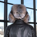 Men's Genuine Gold Fox Fur Bomber Hat, Warm Winter Trapper Hat, Fur Earflaps Hat, Hat with Adjustable Leather Size Strap, Father's Day Gift