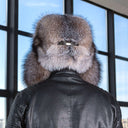Men's Genuine Gold Fox Fur Bomber Hat, Warm Winter Trapper Hat, Fur Earflaps Hat, Hat with Adjustable Leather Size Strap, Father's Day Gift