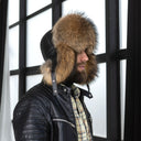 Real Raccoon Fur Hat for Men, Black Leather Trapper Hat, Warm Hat for 2026 Winter, Stylish Aviator Hat, Classic Ushanka, Hat With Earflaps