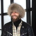 Raccoon Fur Mongoloian  Hat for Men, Real Leather Hat Flat Top, Warm Fluffy Headwear, Luxury Gift for Him, Fur Cap for Winter, Gift for Dad
