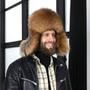 Fur Trapper Hat Men, Men Winter Hat, Raccoon Fur Hat, Warm Winter Hat, Ear Flaps Hat, Leather Trapper Hat, Winter Cap, Gift For Husband