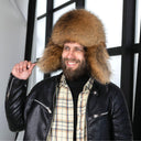 Fur Trapper Hat Men, Men Winter Hat, Raccoon Fur Hat, Warm Winter Hat, Ear Flaps Hat, Leather Trapper Hat, Winter Cap, Gift For Husband