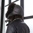 Brown Fox Fur Trapper Hat with Dark Brown Leather, Warm Winter Hat With Earflaps, Premium Ukrainian Ushanka, Mens Bomber Hat, Gift For Dad