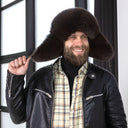 Brown Fox Fur Trapper Hat with Dark Brown Leather, Warm Winter Hat With Earflaps, Premium Ukrainian Ushanka, Mens Bomber Hat, Gift For Dad