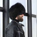 Black Raccoon Fur Papakha Hat for Men, Luxury Real Fur Mongolian Hat, Cossack Style Winter Headwear, Genuine Fur Cap for Him, Warm Furry Hat