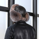 Men's Real Fox Fur Hat, Winter Trapper Hat with Ear Flaps, Warm Thick Handmade Headwear, Cold Weather Outdoor Hat, Father's Day Gift Idea