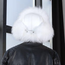 Men's Winter Hat With Earflaps In White, Genuine Raccoon Fur & Leather Trapper Hat For Him, Warm Winter Fuzzy Hat, Men Bomber Hat, Dad Gift